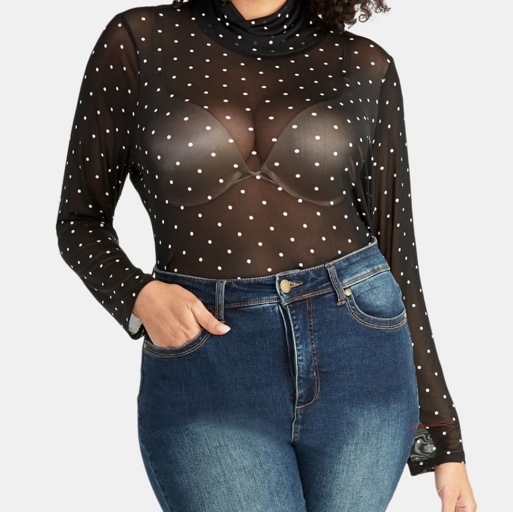 Polka Dot Turtleneck - Rachel Roy - Size L - Picture 2 of 5